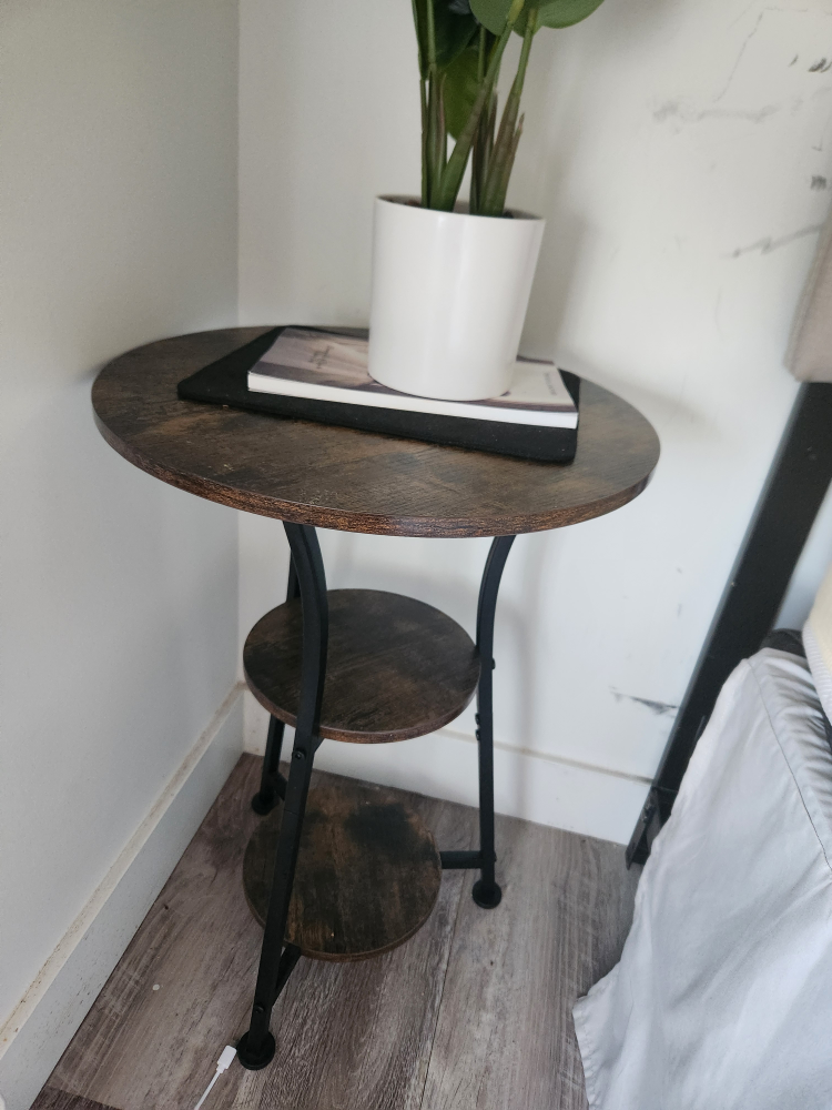 Round End Table with Two Shelves - photo 2