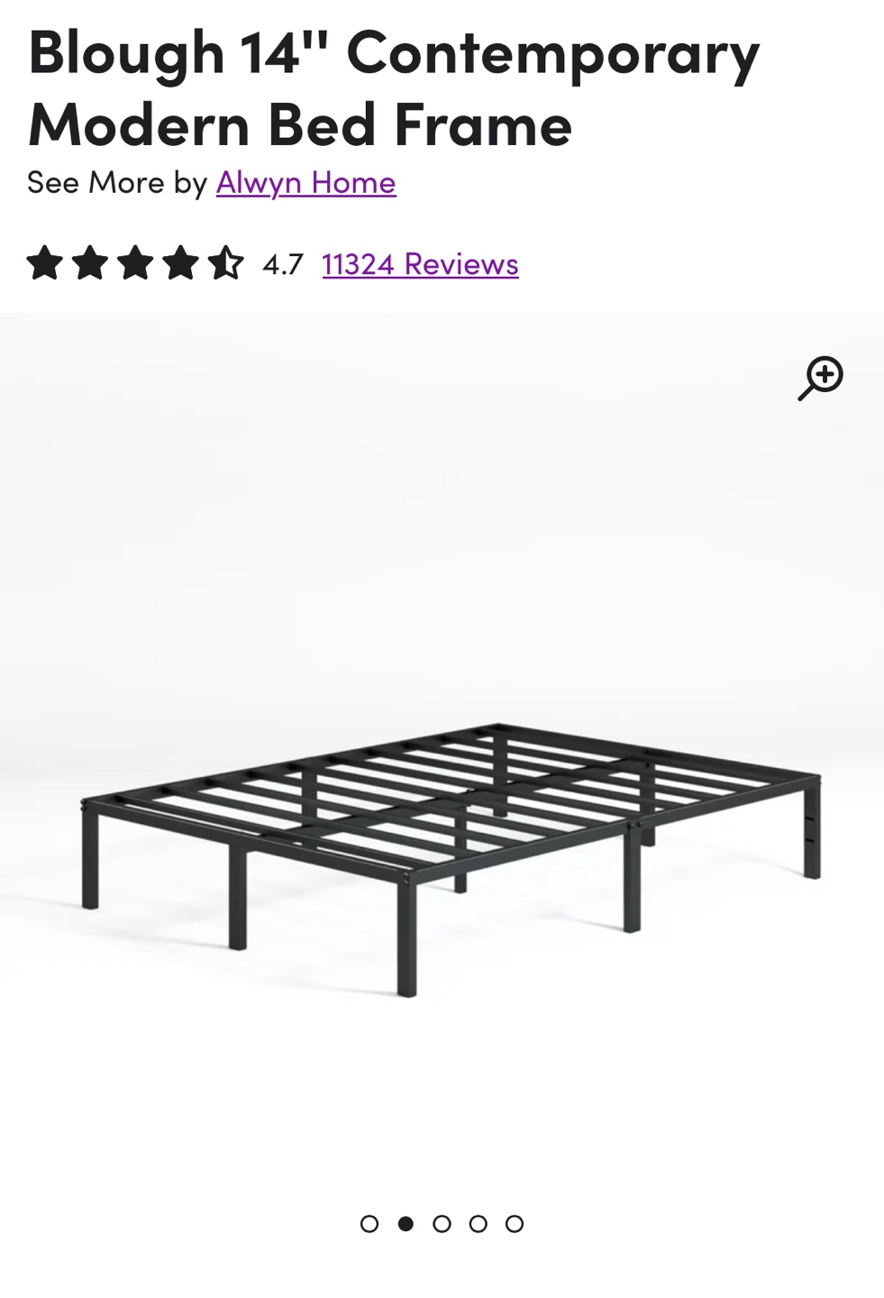 Queen platform bed frame (metal) - photo 3