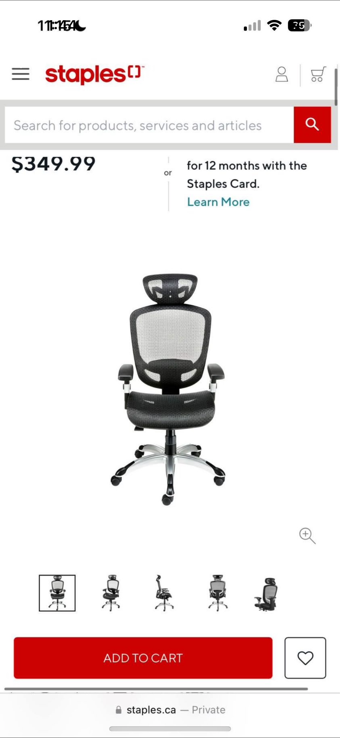 Staples Mesh Office Chair - ergonomic Hyken with head rest