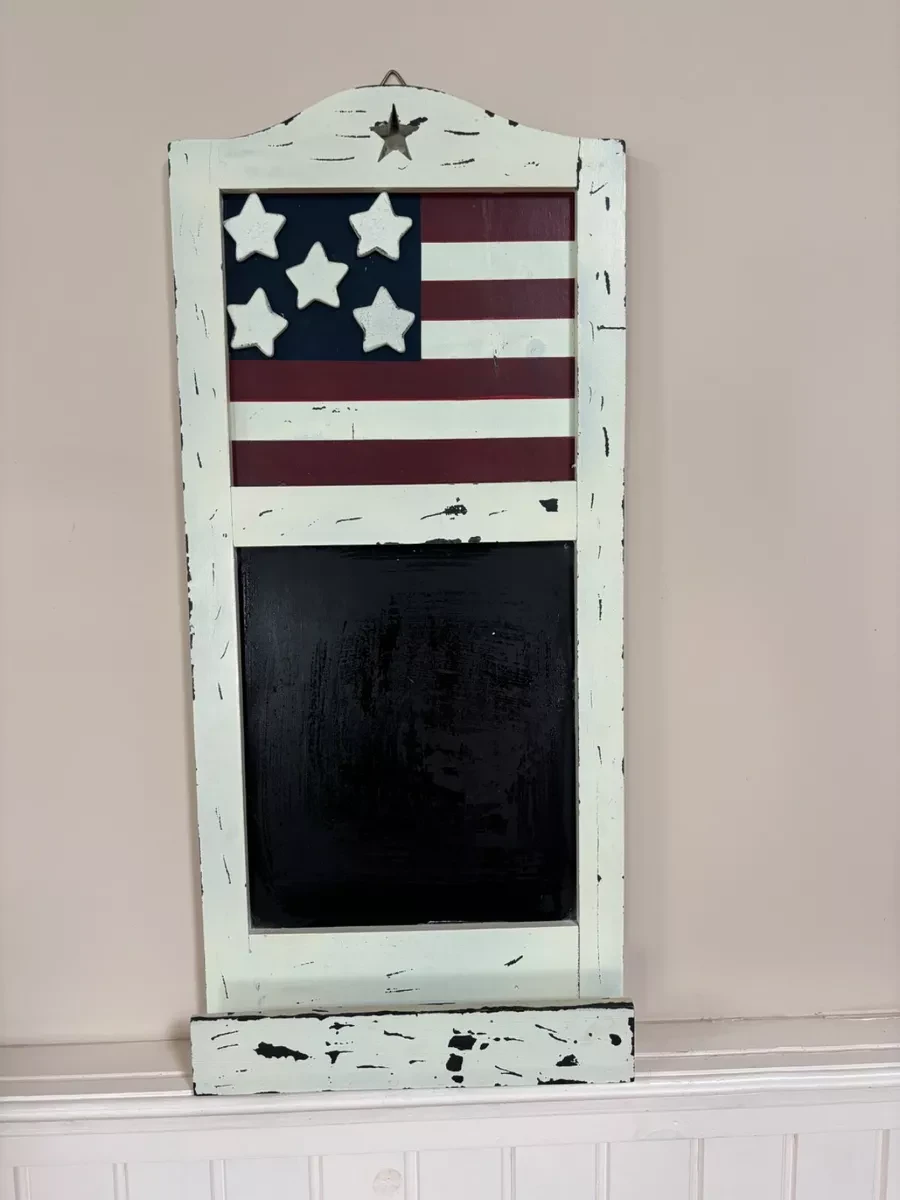 FLAG CHALKBOARD RUSTIC FARMHOUSE