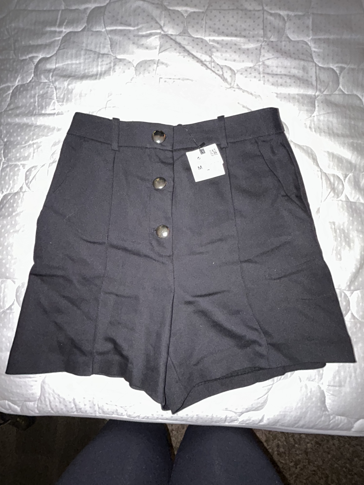 Zara Black Button Shorts - Size M - photo 2