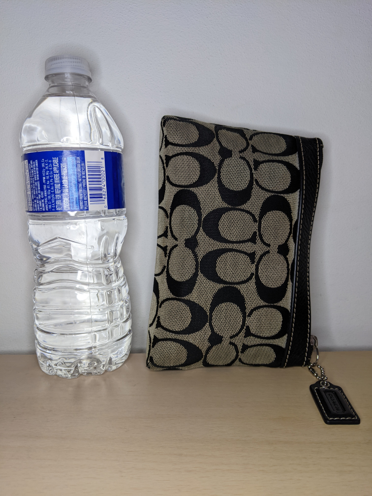 COACH Signature C Corner Zip Pleated Leather Grey Sateen image indicator(3)