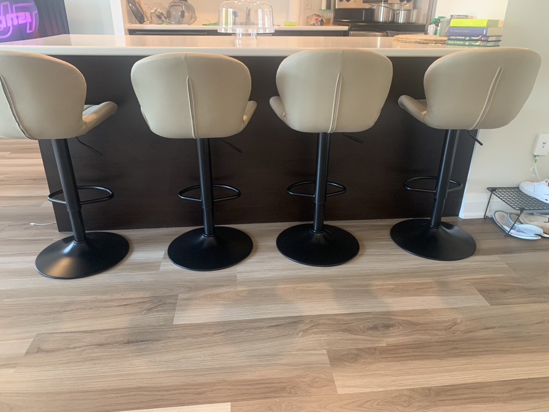 Set of 4 Bar Stools Beige Colour - photo 3