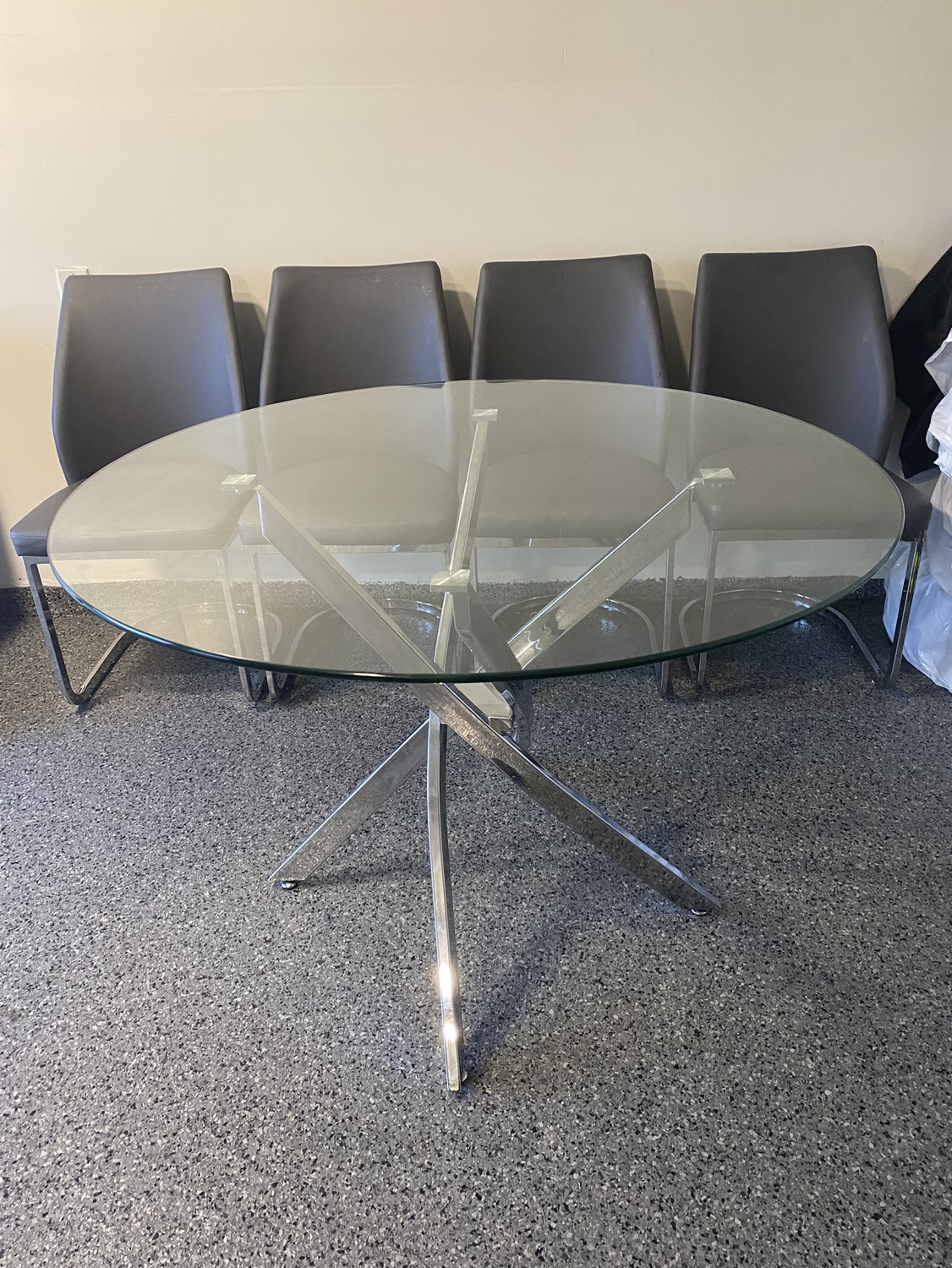 Glass Dining Table and 4 Chairs