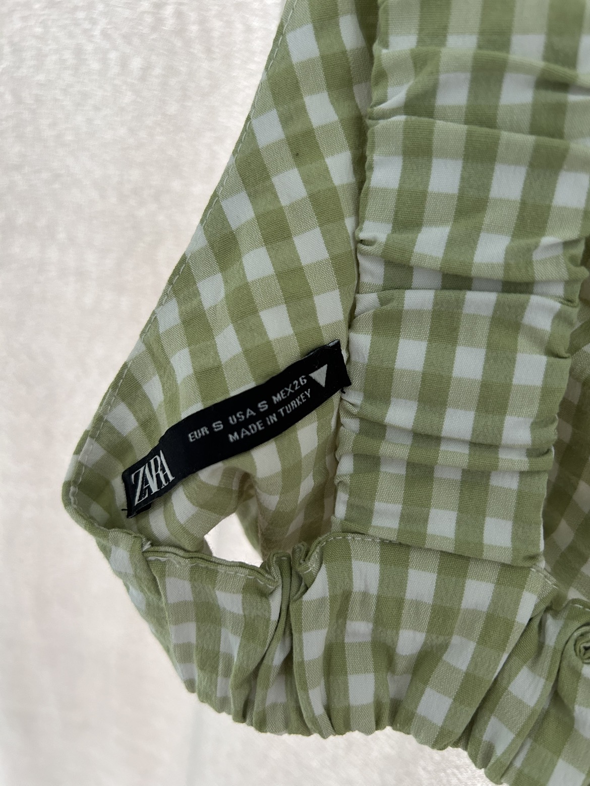 Zara green checkered crop top - photo 4