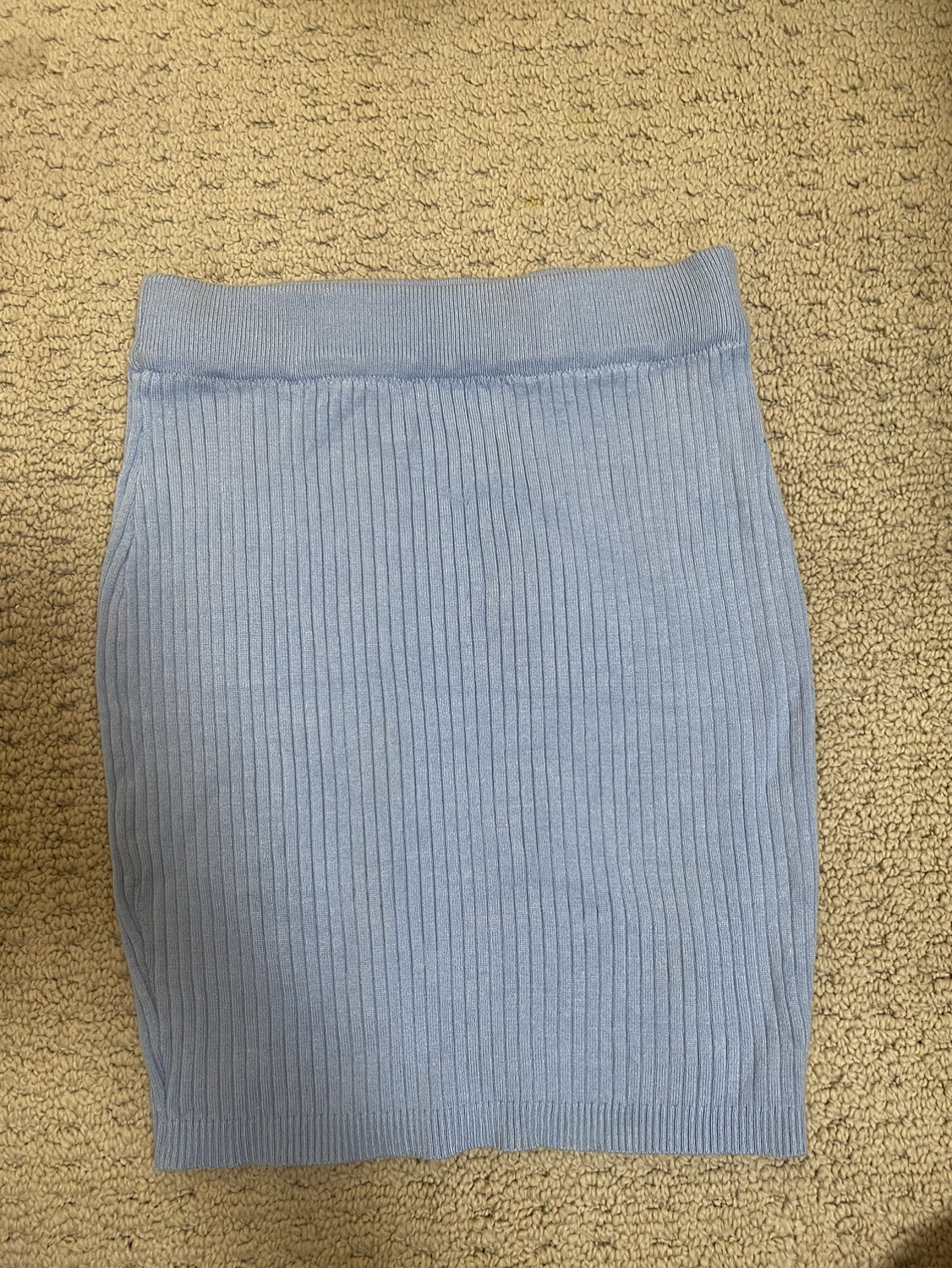 Baby Blue Ribbed Knit Skirt image indicator(2)