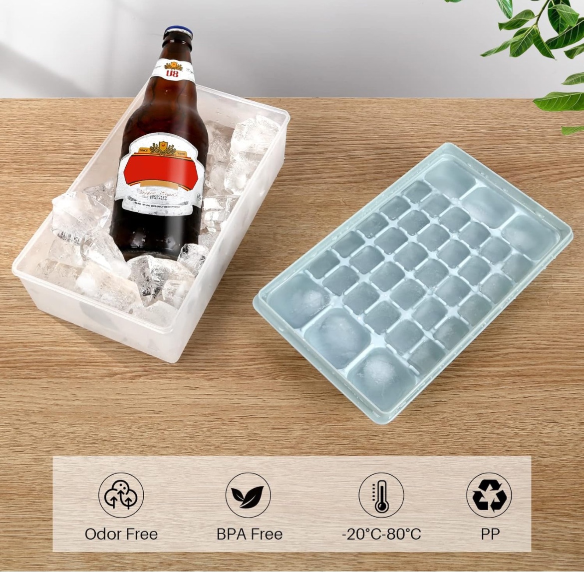 Ice Cube Tray with Lid and Bin & Scoop image indicator(4)