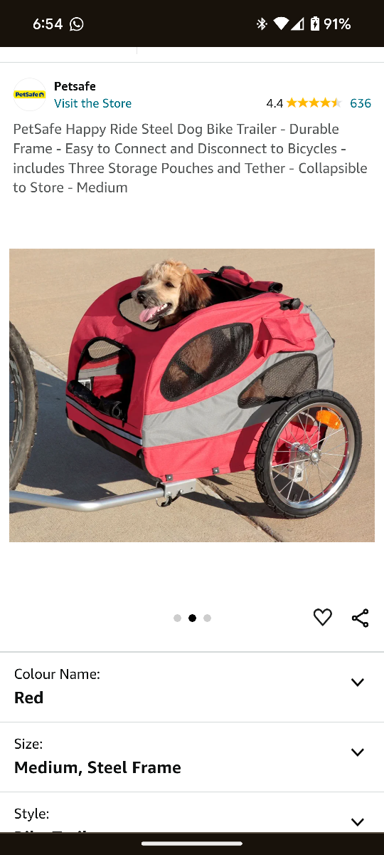 PetSafe Happy Ride Dog Bike Trailer - Medium image indicator(2)