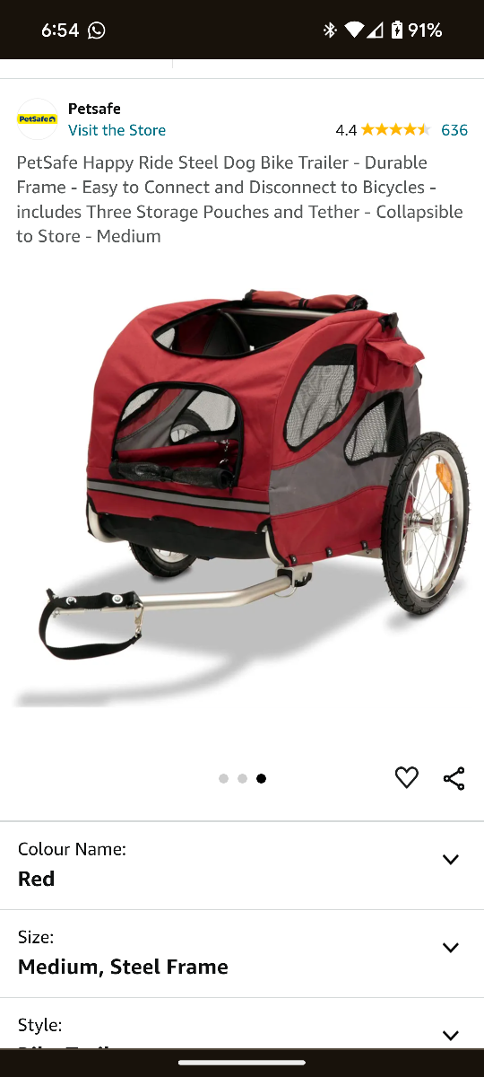 PetSafe Happy Ride Dog Bike Trailer - Medium image indicator(3)