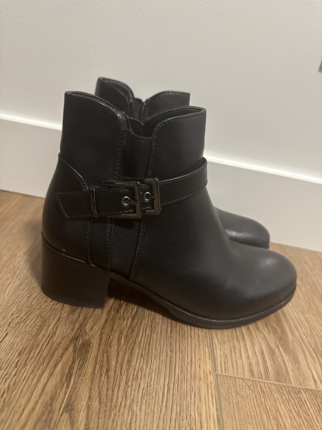 Black Buckle Ankle Boots