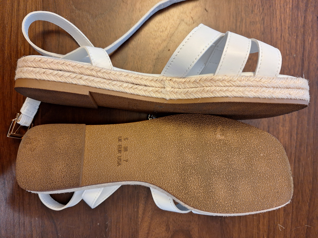 white Espadrilles Sandals Size 7 - photo 3