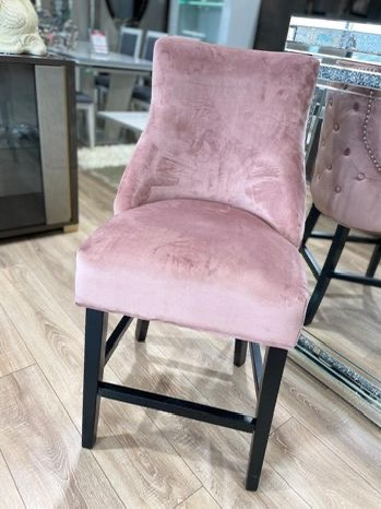 Pink valvet bar stool