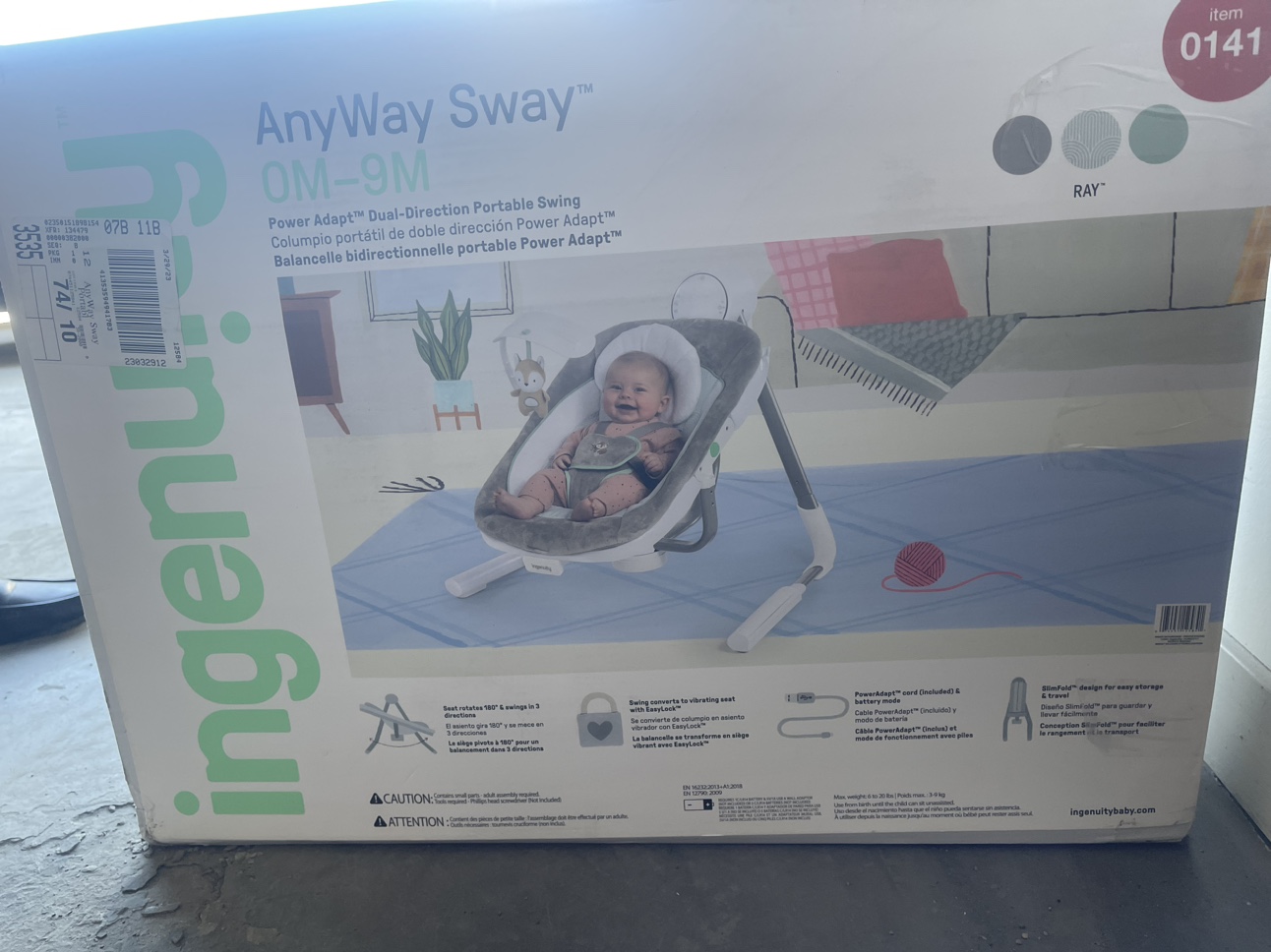 Portable baby swing