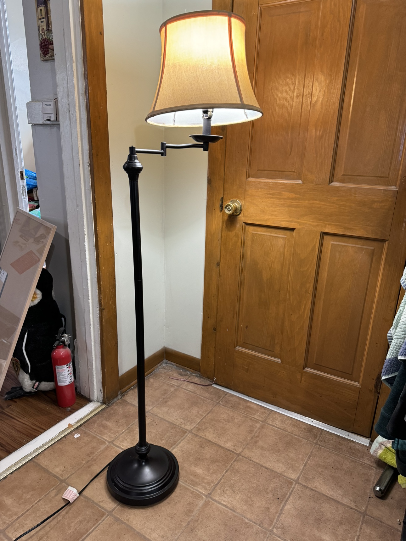 Black Floor Lamp with Adjustable Arm