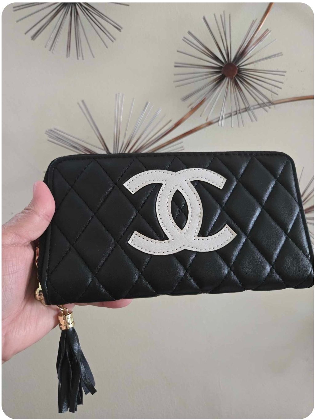 Chanel black quilted wallet *new - photo 2