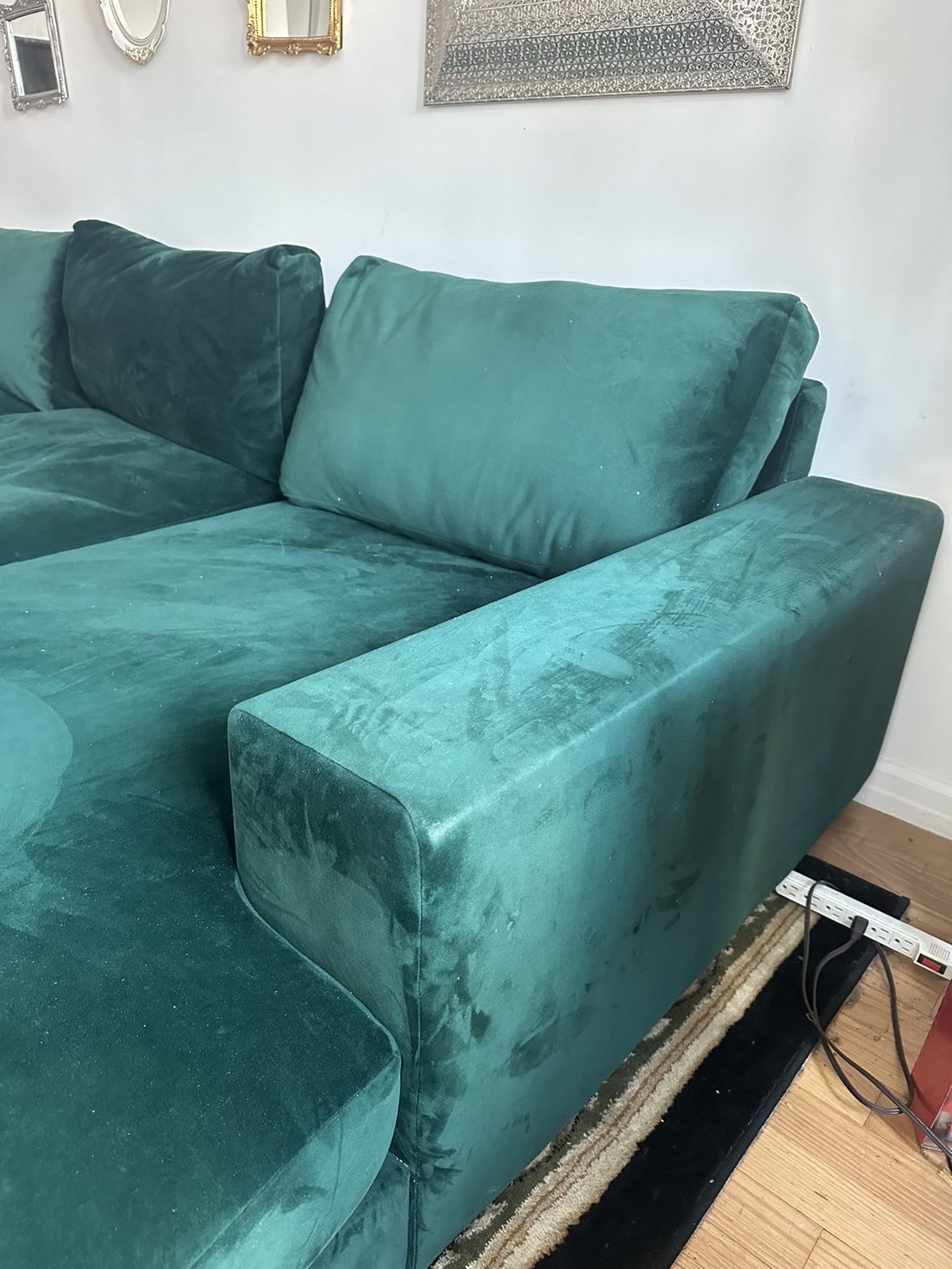 Green Velvet Right Sectional (Joybird) - photo 4