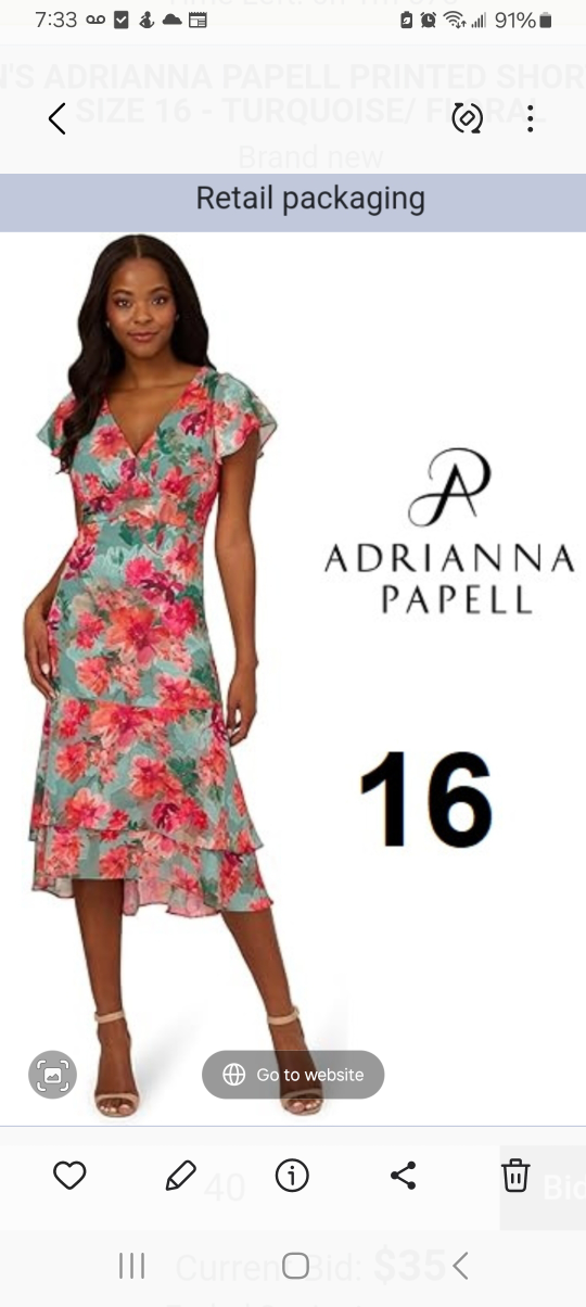 Adrianna Papell lady's dress size 16 dress new