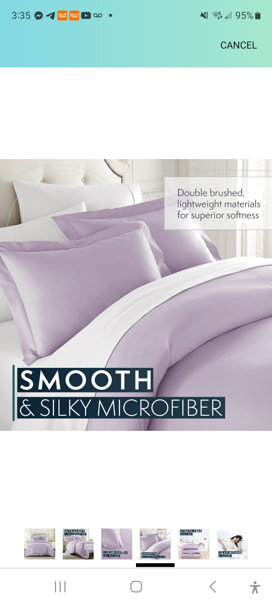 Brand new 3 pcs Lavender queen size duvet cover & 2 shams. - photo 4