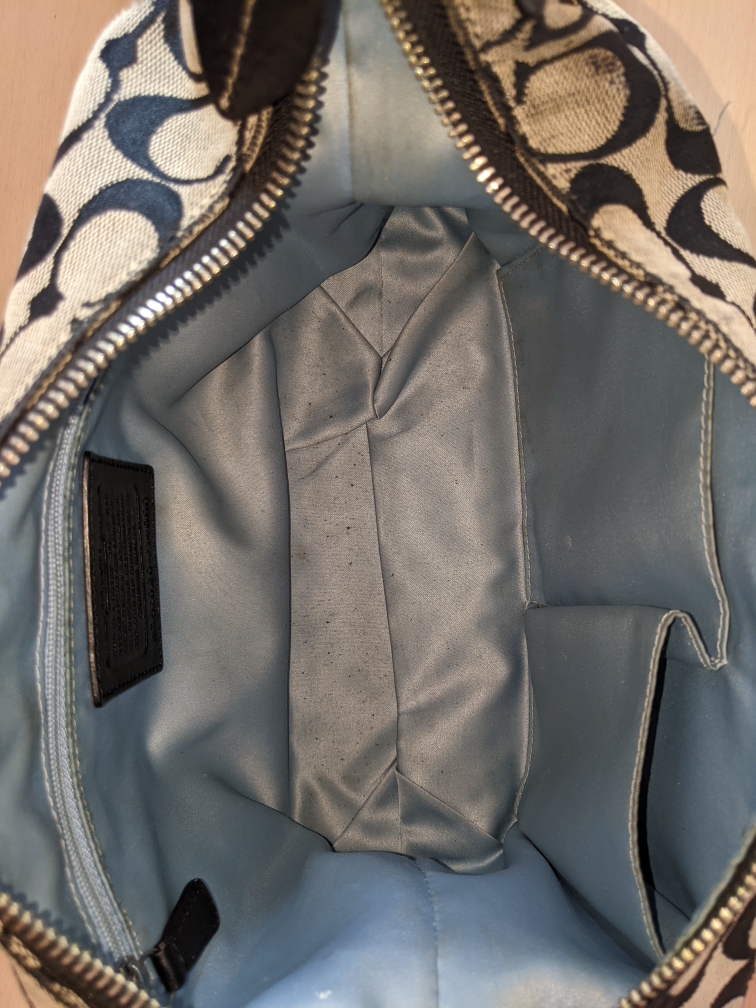 Coach Soho Jacquard Hobo Shoulder Bag Black Grey Vintage Y2K image indicator(10)