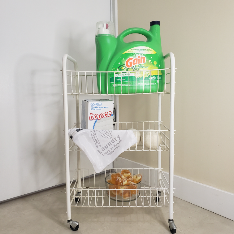 White Rolling Storage cart/ Trolley With Wheels