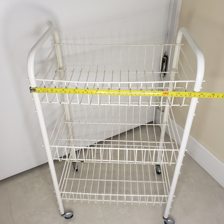 White Rolling Storage cart/ Trolley With Wheels - photo 3