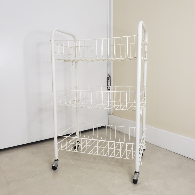 White Rolling Storage cart/ Trolley With Wheels - photo 5