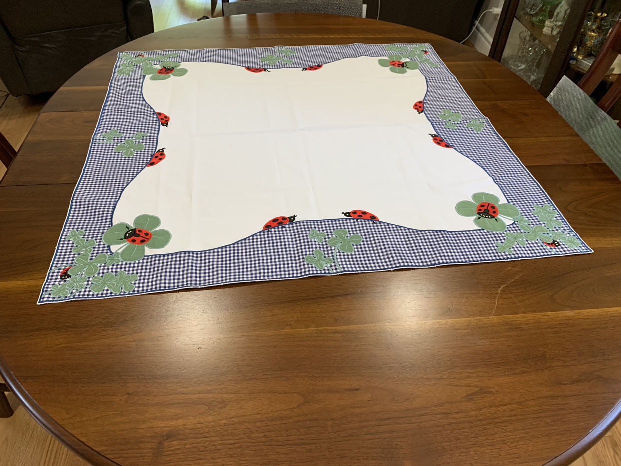 Appliquéd Ladybug Tablecloth with Shamrocks image indicator(4)