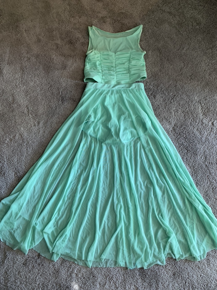 Mint Green Two Piece Dance Dress Halloween Costume