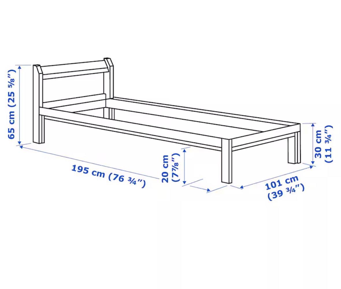 NEIDEN Pine Bed Frame, Twin, with Double Layered Mattress image indicator(5)