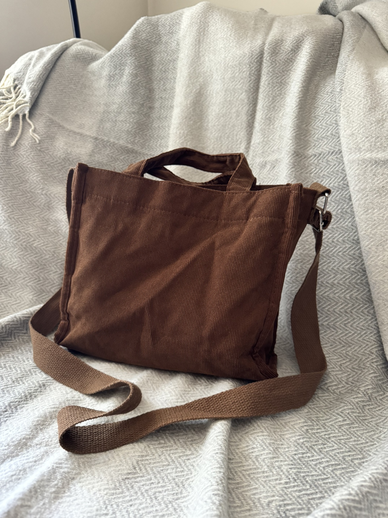 Brown Corduroy Tote Bag - photo 2