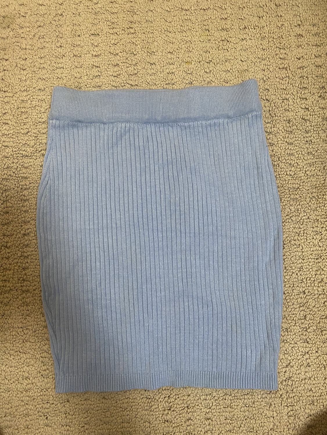 Baby Blue Ribbed Knit Skirt image indicator(3)