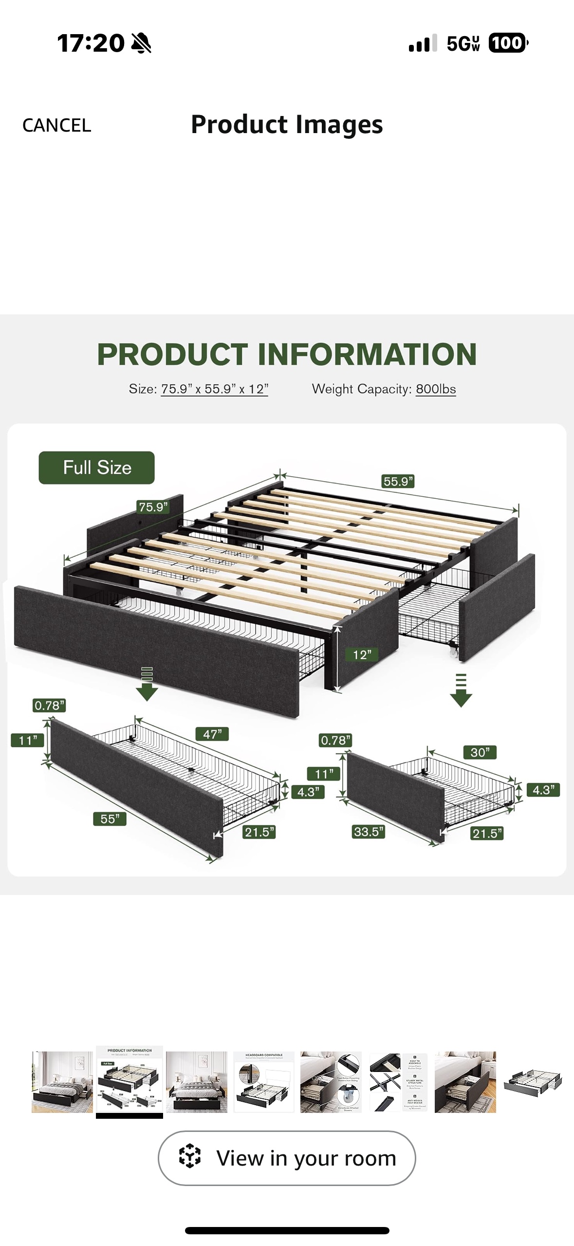 Bed frame (only used 10 months) - photo 2