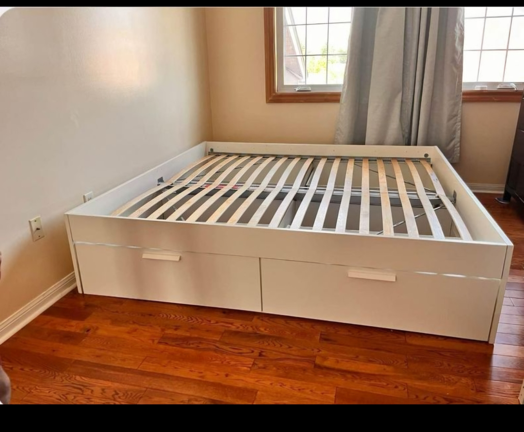 ikea king size bed frame with drawers - photo 4