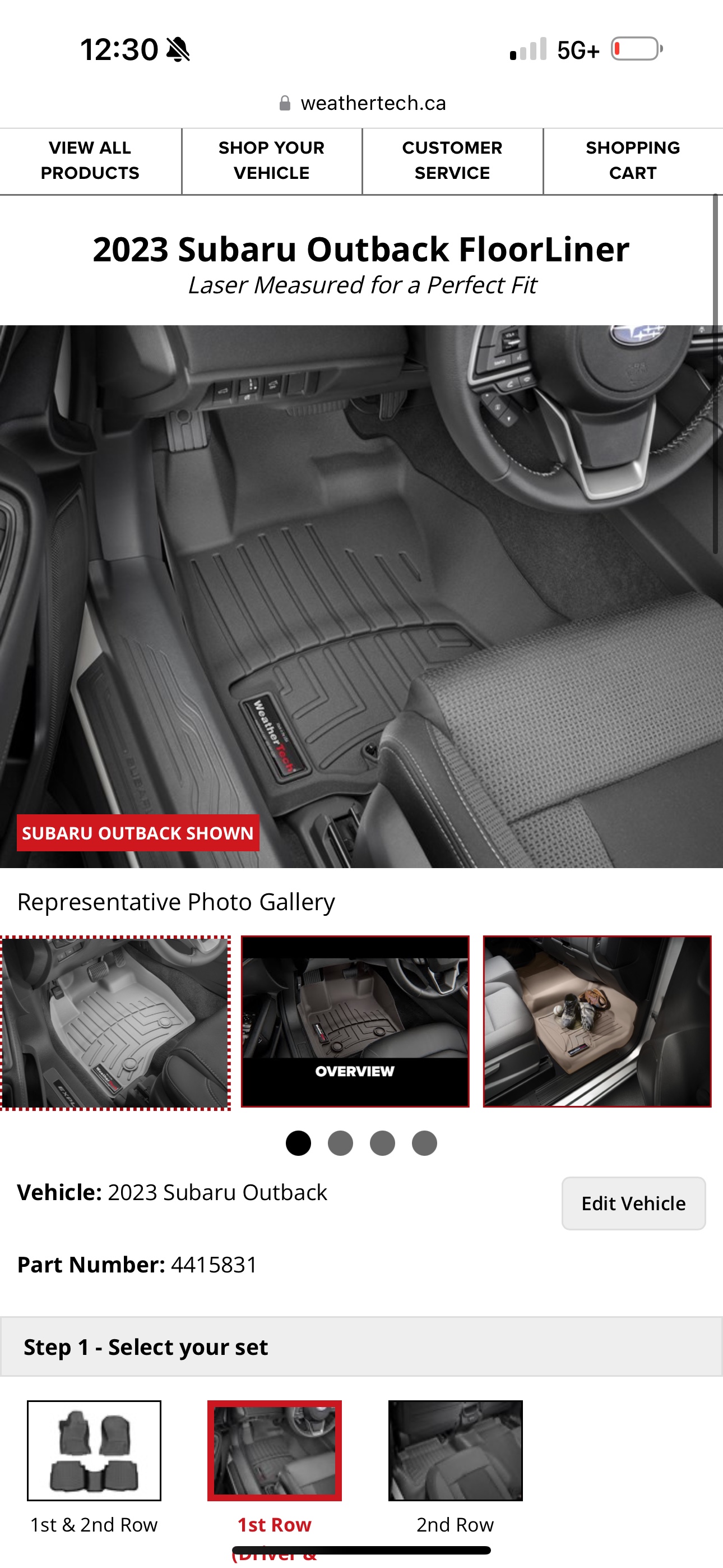 WeatherTech FloorLiner for 2023 Subaru Outback - photo 3