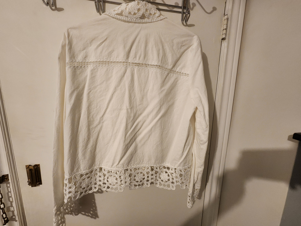 Zara White Crochet Detail Blouse - photo 2