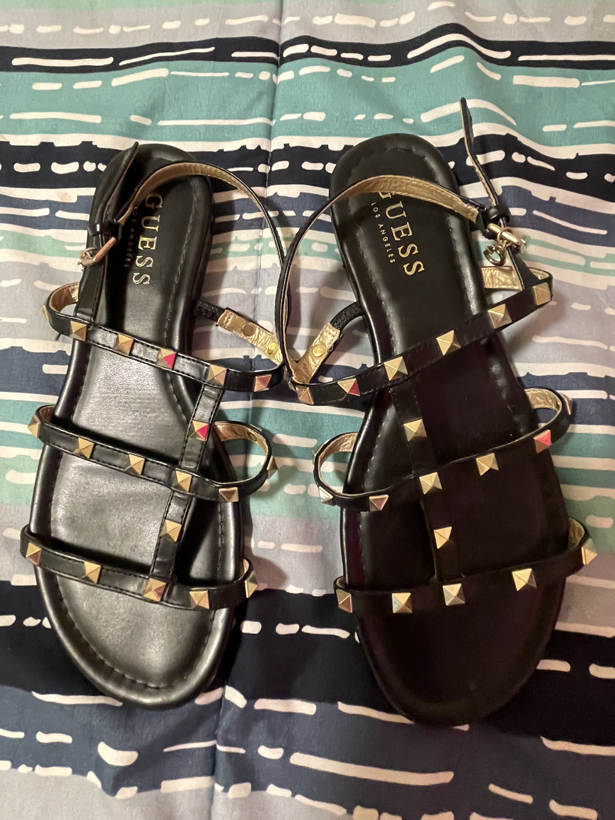 Guess Black Studded Sandals