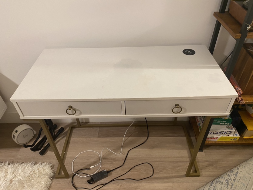 White Desk with Gold Legs - photo 2