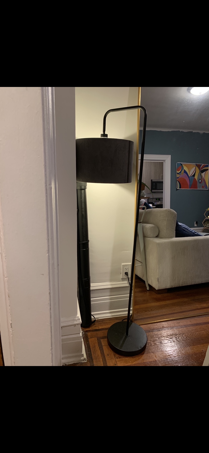 Grey floor lamp