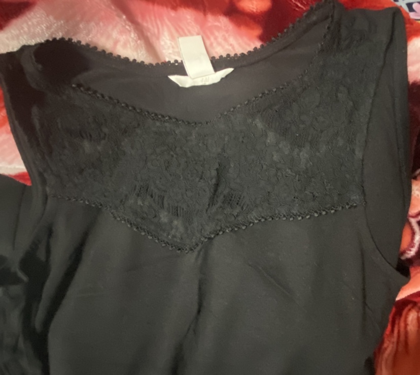 Black Tank Top with Lace Detail thumbnail
