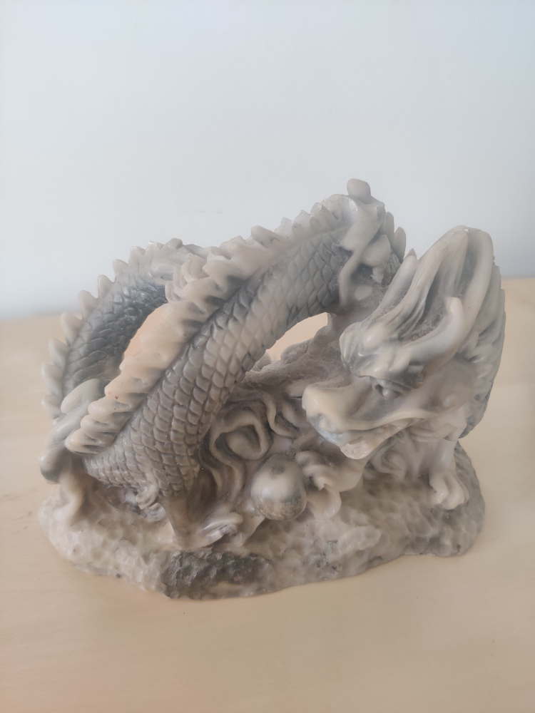 Pair of Stone Dragon Statues - photo 4