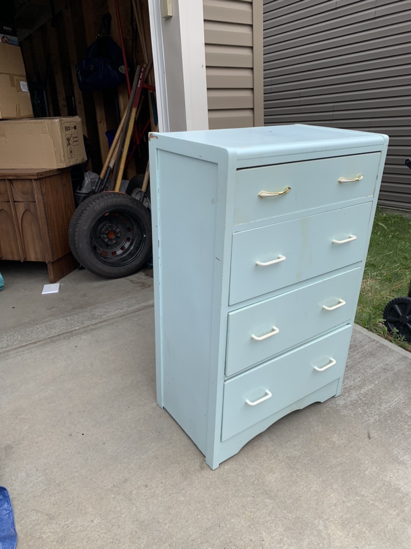Blue Dresser with Four Drawers - photo 3