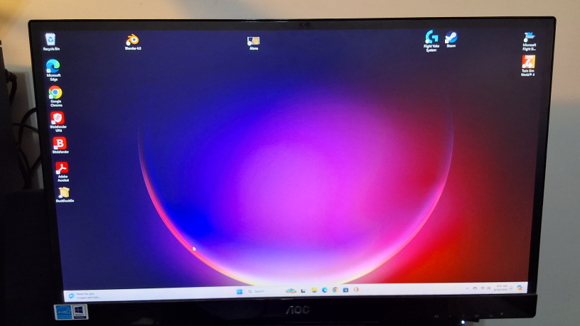 3 AOC 24 Inch Monitors