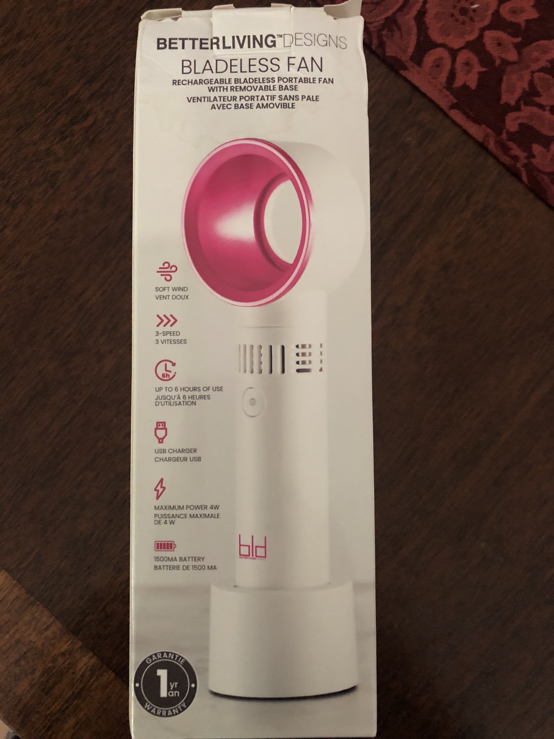 Rechargeable handheld fan