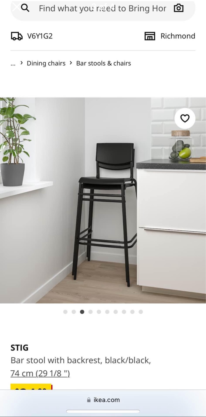 2 Ikea Stig Bar stools 74cm version - photo 3