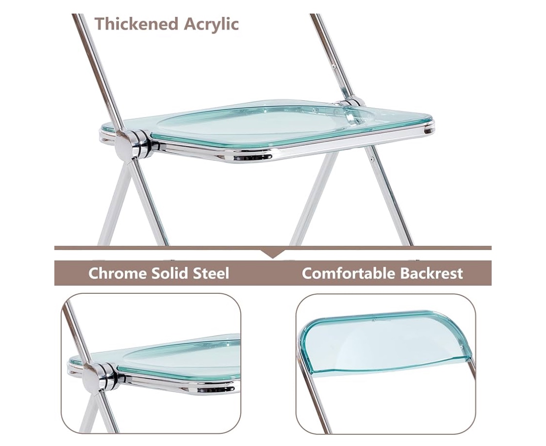 Light Blue Folding Acrylic Chair - photo 4