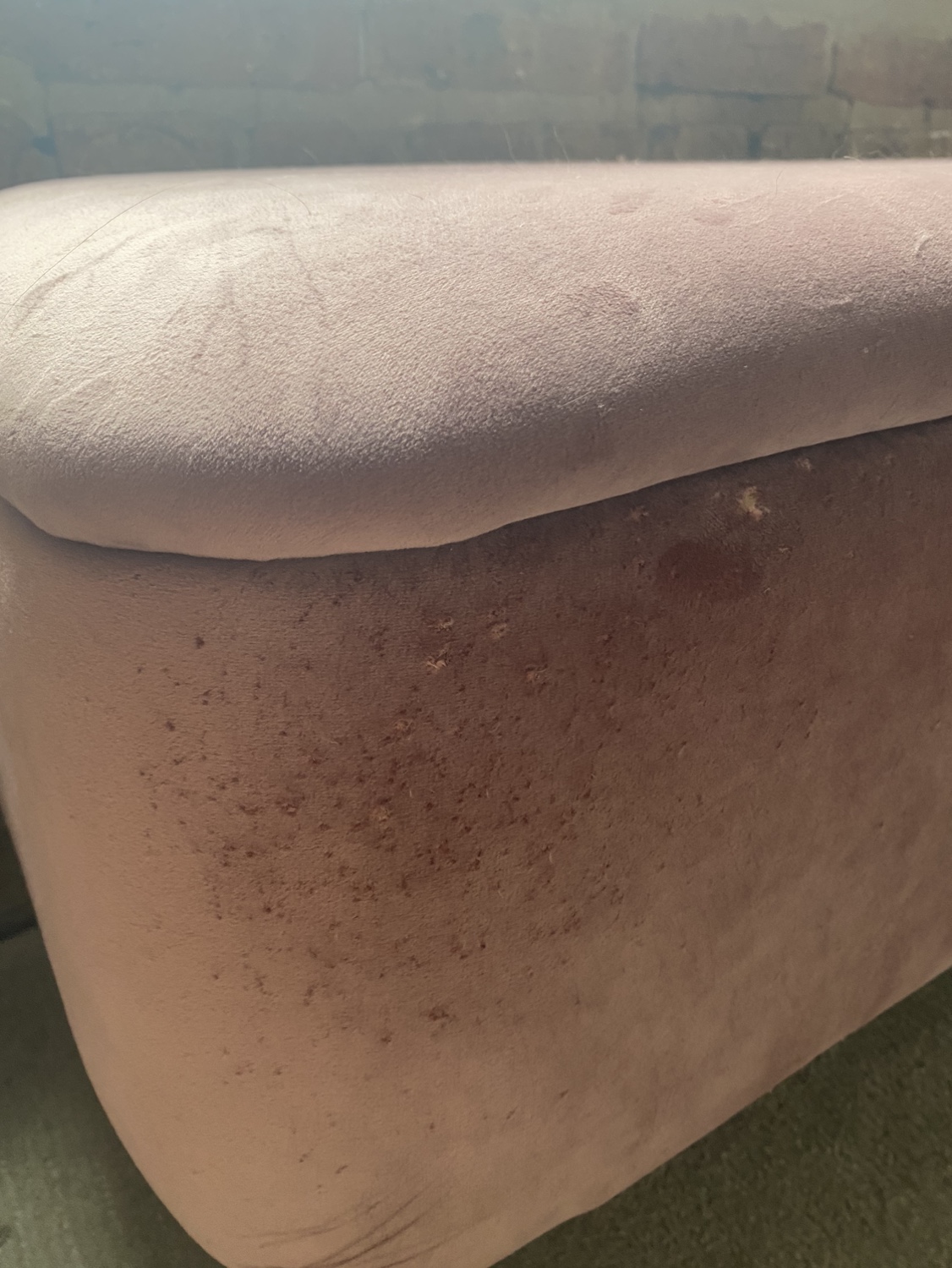 Pink Velvet Storage Bench - photo 5