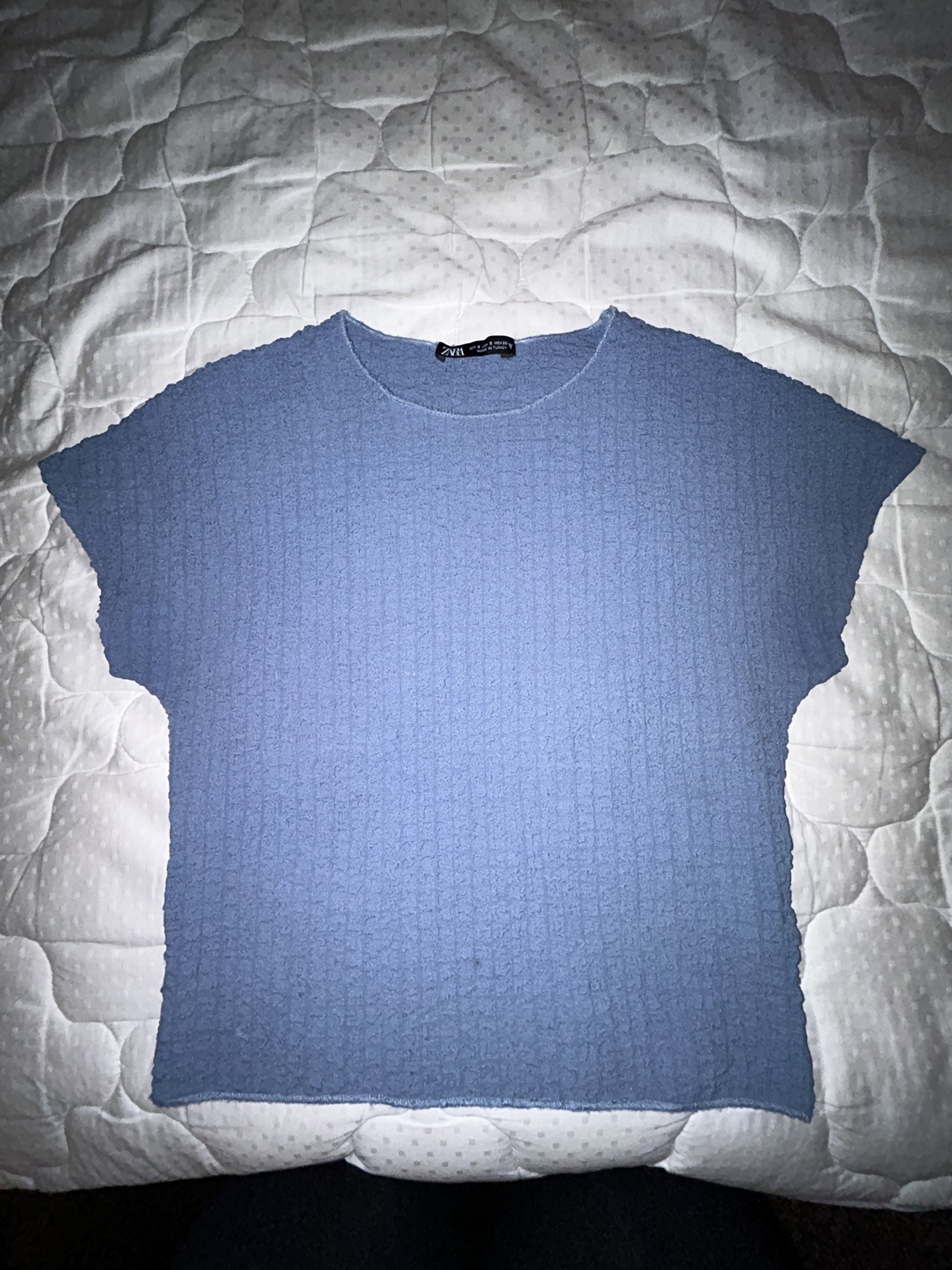 Zara Blue Textured Top