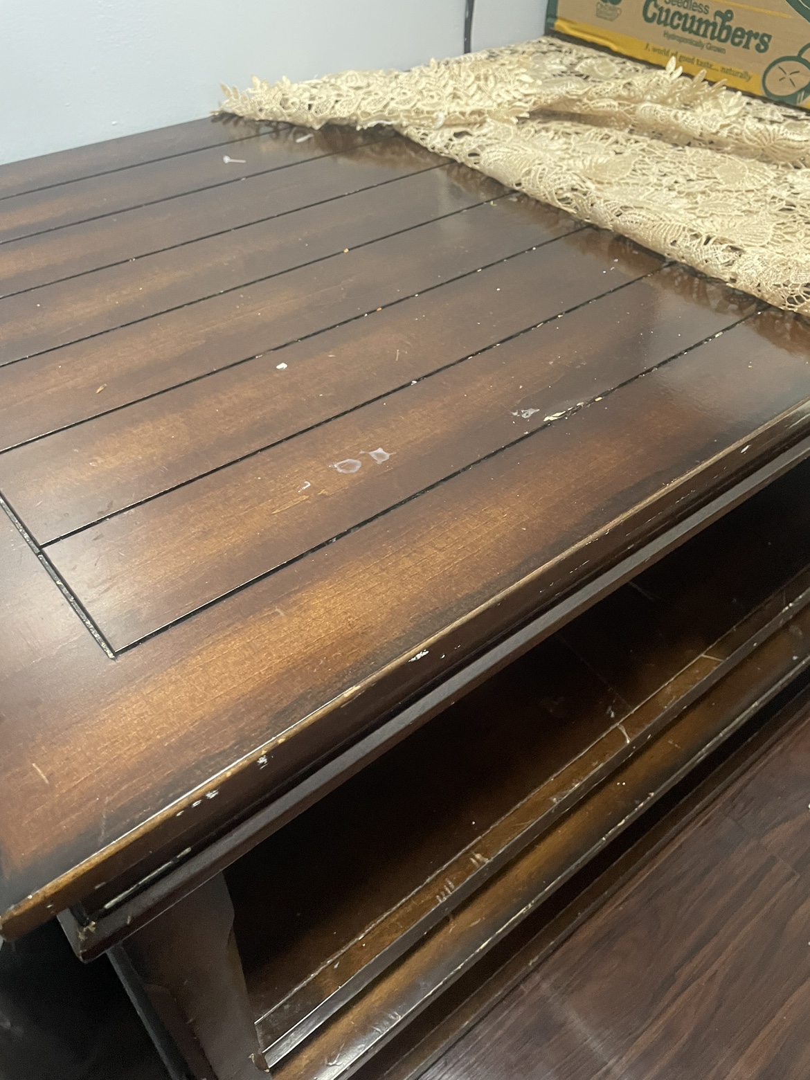 Wooden coffee table 2 pieces thumbnail
