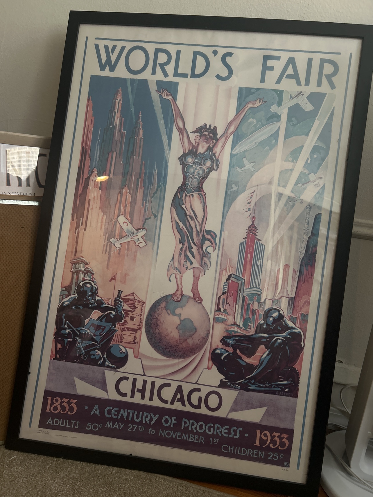 Chicago Worlds Fair Large Poster Art Framed - photo 2