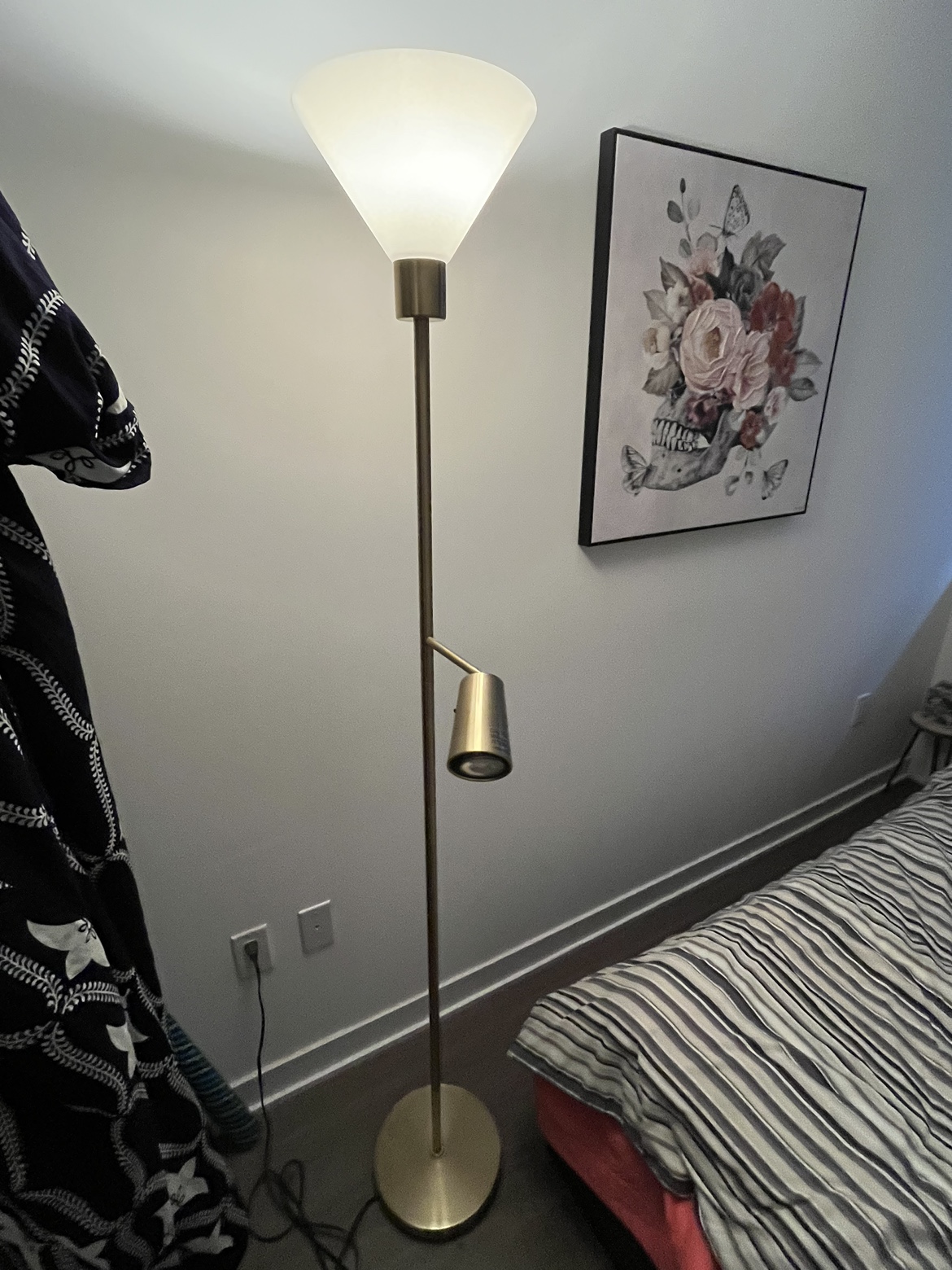 Gold Floor Lamp with Two Lights - photo 2